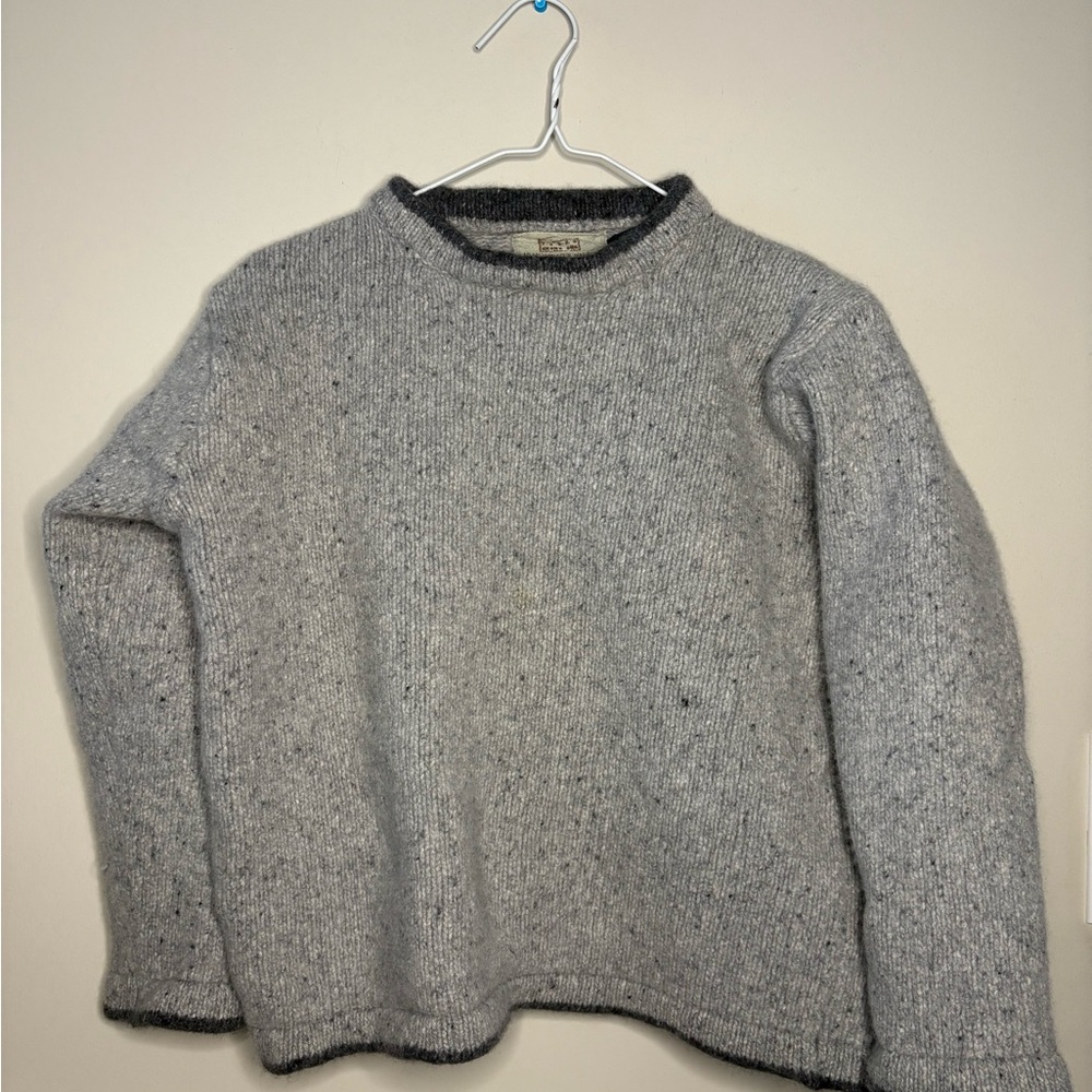 Aran Sweater Market Men's Heather Gray Crewneck Sweater